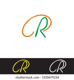 Letter CR RC C R logo icon vector template for your business. Initial logo design, geometric logo. Creative Modern Monogram alphabet. Company Logo Idea with tagline space.