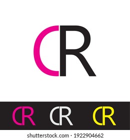 Letter CR RC C R logo icon vector template for your business. Initial logo design, geometric logo. Creative Modern Monogram alphabet. Company Logo Idea with tagline space.