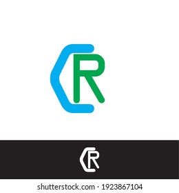 Letter CR RC C R logo icon vector template for your business. Initial logo design, geometric logo. Creative Modern Monogram alphabet. Company Logo Idea with tagline space.