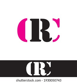 Letter CR RC C R logo icon vector template for your business. Initial logo design, geometric logo. Creative Modern Monogram alphabet. Company Logo Idea with tagline space.