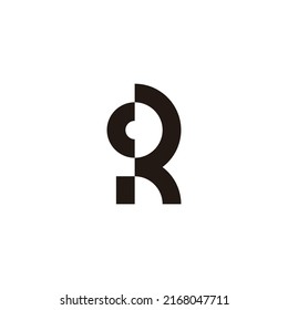 Letter CR RC C R circle geometric symbol simple logo vector