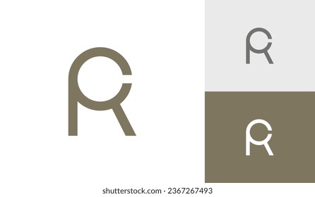 Letter CR or RC initial monogram logo design