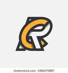 Letter CR or RC Logo, Monogram Logo letter C with R combination, design logo template element, vector illustration