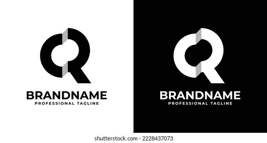 Letter CR or RC Monogram Logo, suitable for any business with CR or RC initials.