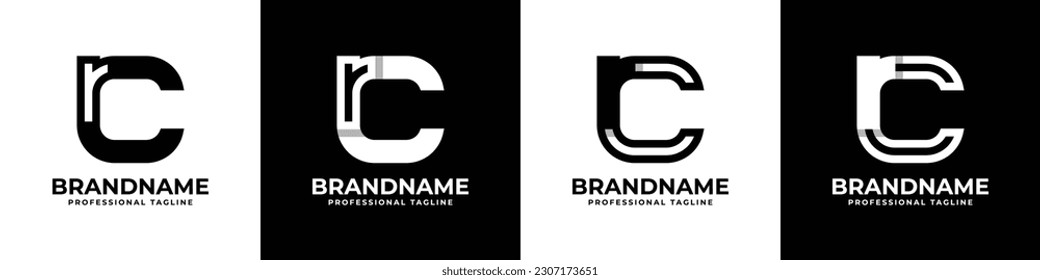 Letter CR or RC Monogram Logo, suitable for any business with CR or RC initials