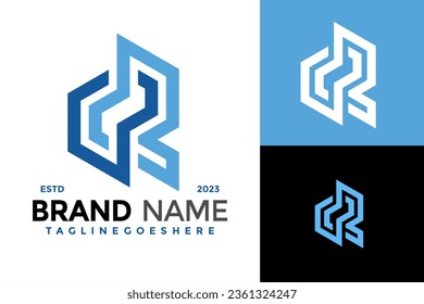 Letter Cr or Rc Monogram logo design vector symbol icon illustration