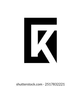 Letter Cr or Rc negative space modern Innovative typography logo