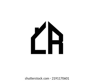 Letter CR, RC Simple Home Shape Logo Design. Creative and Modern Vector Illustration on White Background.