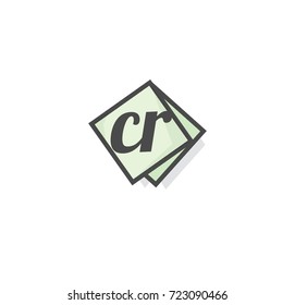 Letter CR with rectangle element