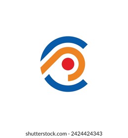 letter cr round rotate logo vector 