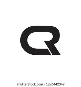 letter cr simple curves design logo 