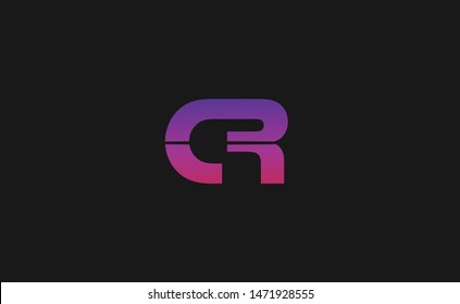 Letter CR simple curves design logo