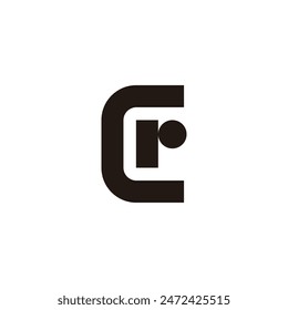 letter cr simple geometric dot simple vector 