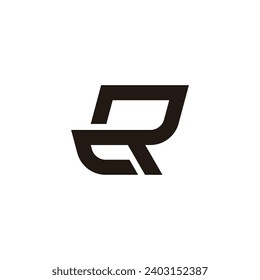 letter cr simple geometric line logo vector 