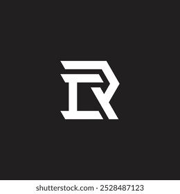 letter cr simple geometric lines linked logo vector 