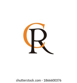 letter cr simple linked colorful design logo vector