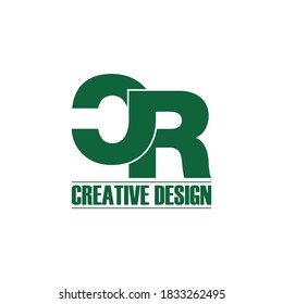 Letter CR simple logo design vector