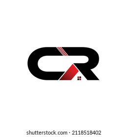 Letter CR simple logo design vector. real estate logo