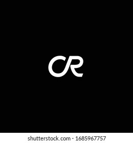 Letter CR simple modern logo icon sign. Vector template