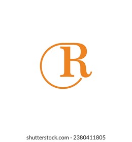 letter cr simple simple motion logo vector 