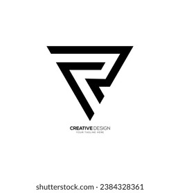 Letter CR triangle line art creative monogram shapes alphabet logo design