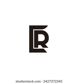 letter cr unique simple geometric font logo vector 