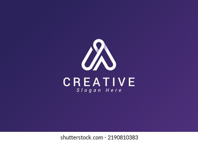 Letra A logotipo creativo 3d estético moderno tecnológico
