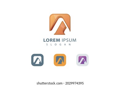 Letter Ein kreatives, orangefarbenes Logo für ein technisches Unternehmen