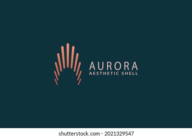 Carta Un creativo 3d simple tipo de concha de arte de línea estética estética de color rojo logotipo de negocios