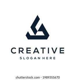 Letter A creative abstract symbol design vector