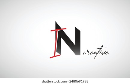 Buchstabe IN Kreatives sauberes Logo-Design