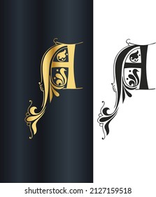 Letter A Creative Floral Vector Logo Design