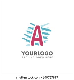 A Letter Creative line symbol. Design arrow and tower element. Abstract universal premium identity. 