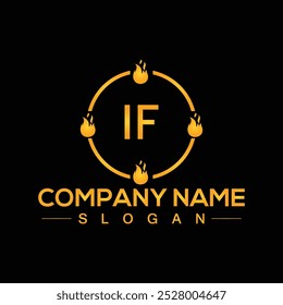 Letra IF Plantilla de diseño de logotipo creativo con diseño de letra moderno