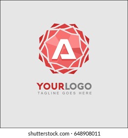 A letter creative logo,Rose Flower Red vector illustration, beauty and fashion brand identity