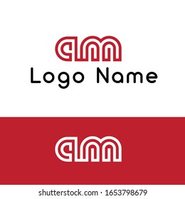 Letter AM creative minimal style modern sign logotype perfect for any business company logo