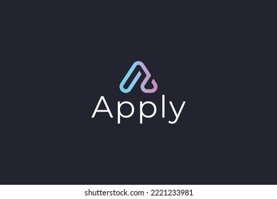 Letter A creative modern line art aesthetic logo