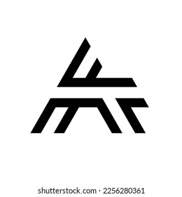 Letter AT creative monogram logo design