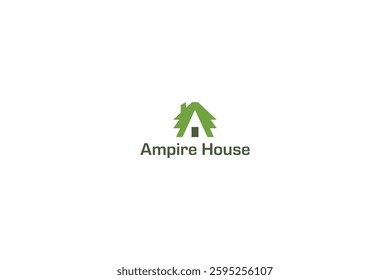 Letter A creative pine tree house logo