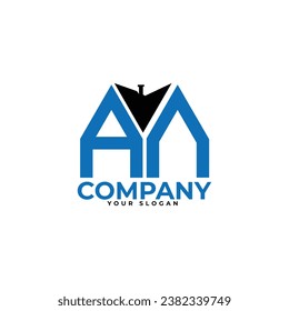 AN letter creative real estate vector logo design.