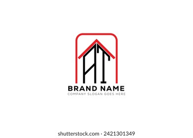 AT letter creative real estate vector logo design . AT creative initials letter logo concept.