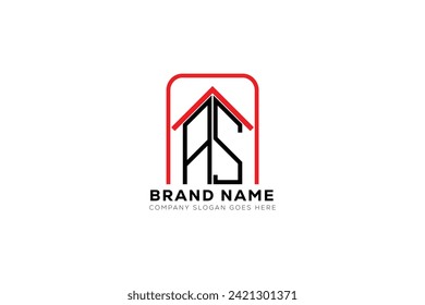 AS letter creative real estate vector logo design . AS creative initials letter logo concept.