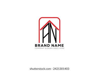 AN letter creative real estate vector logo design . A N creative initials letter logo concept.