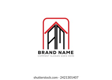 AM letter creative real estate vector logo design . AM creative initials letter logo concept.