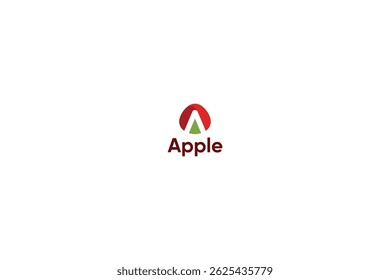 Letter A creative red colour Apple shape logo