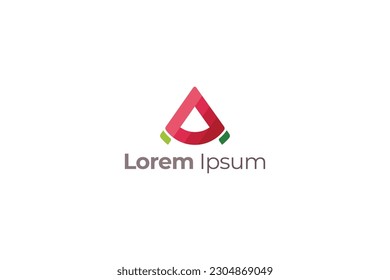 Letter A creative red colour fruit logo
