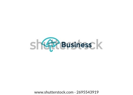 Letter A creative speedy technological umbrella logo