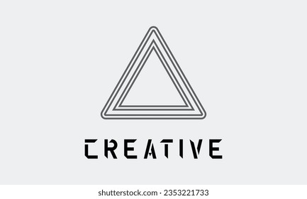 LETTER A creative triangle  style black white blue logo design for all kind of business.