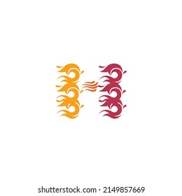 Letter creative unique burning or wave H for you...