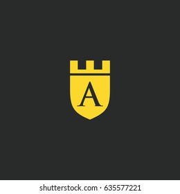 letter A crest fort logo